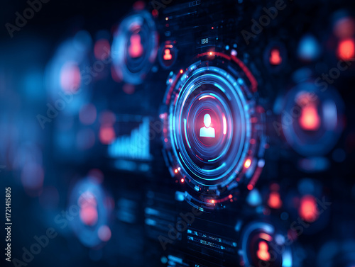 User data visualization with targeted ads concept, showcasing digital interaction and analytics