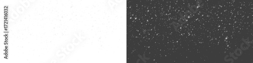 PNG heavy snowfall overlay with falling snowflakes on dark transparent background