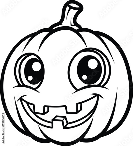 outline vecor of pumpkin halloween based illustration 