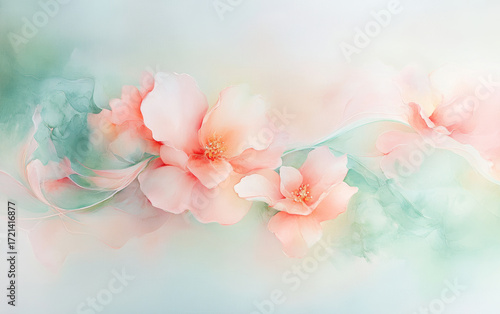 Retro style floral texture art background
