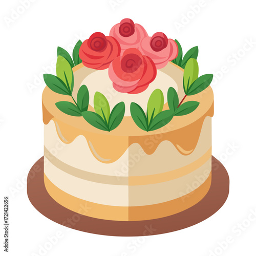 Rose Cream Topping Cake
