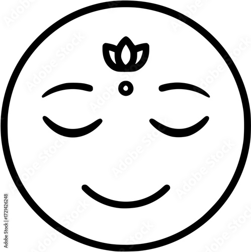 Zen emoji icon vector illustration simple design for relaxation meditation and mindfulness concept
