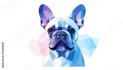 Polygonal French Bulldog portrait
