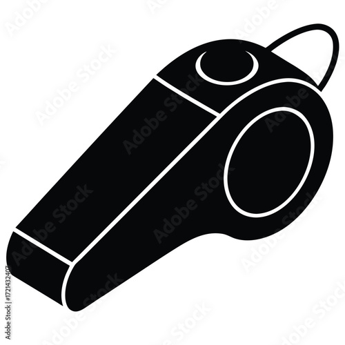 Park Ranger isolated rescue whistle on white background