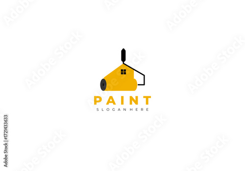 paint house slogan here illustration template logo vector