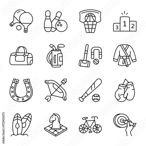 Sports doodle icon set 2