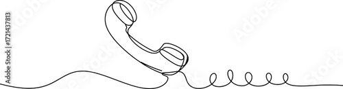 Retro telephone handset with coiled cord vector
