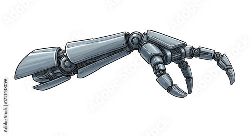 Vector illustration of mechanical robot arm, a futuristic technology