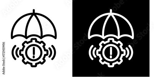 Risk Mitigation Strategy  Icon Set White Style Collection