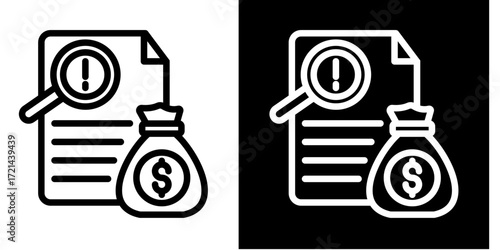 Investment Risk Analysis  Icon Set White Style Collection