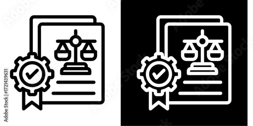 Policy And Regulation Compliance  Icon Set White Style Collection