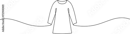 Simple black outline of a long sleeve dress clothing apparel