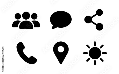 Minimalist icon set for communication and navigation design enhancements