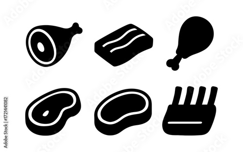 Simple beef cuts diagram for culinary use and cooking guidance