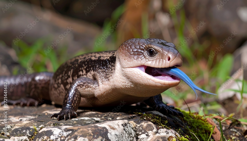 Fototapeta premium Close-up of a lizard on a rock