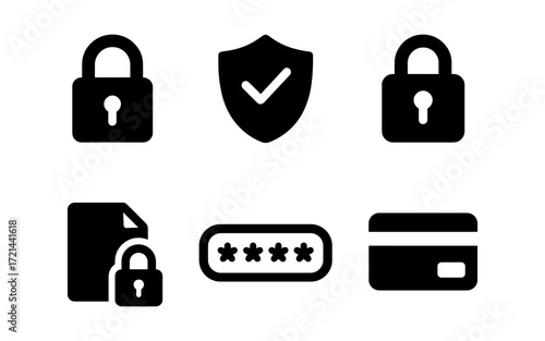 Comprehensive security icons set for digital and physical protection themes