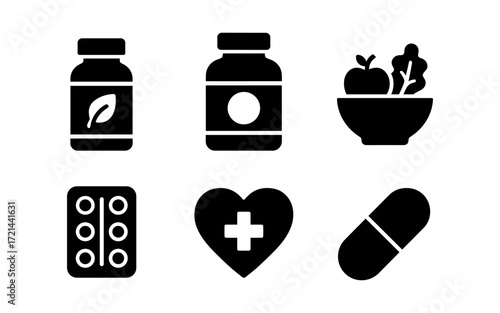 Health essentials collection for wellness and nutrition design