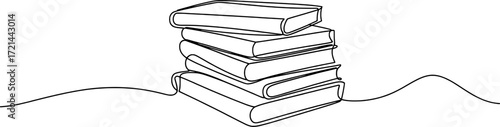 Stacked books with flowing lines book stack reading