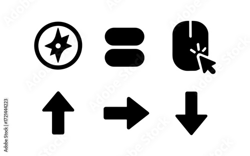 Minimalist navigation and interface icons set for web and app design projects