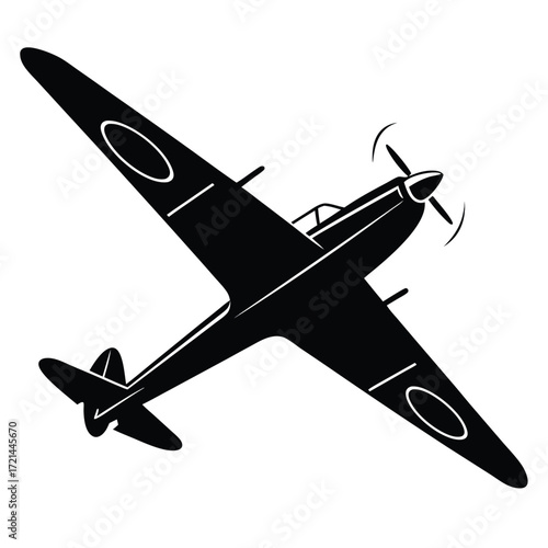 Airplane icon silhouette vector illustration .      