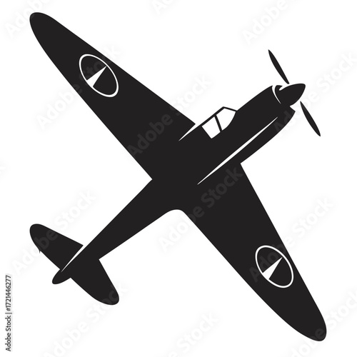 Airplane icon silhouette vector illustration .      