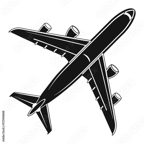 Airplane icon silhouette vector illustration .      