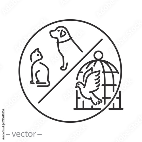 no pet walking icon, information sign, simple illustration