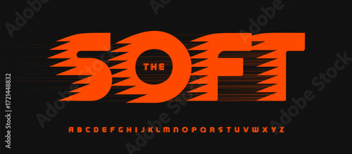 Cyberpunk dynamic alphabet, bold speed letters, fast startup logo, emphasis headline, action futuristic esport typography, modern sci-fi typeface, automotive typographic design style. Vector typeset.
