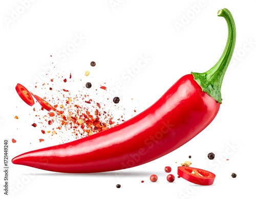 Red chili pepper with spices