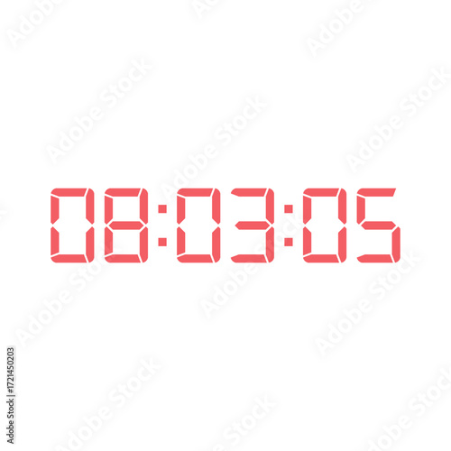 LED digital clock number for counter or calculator mockup design