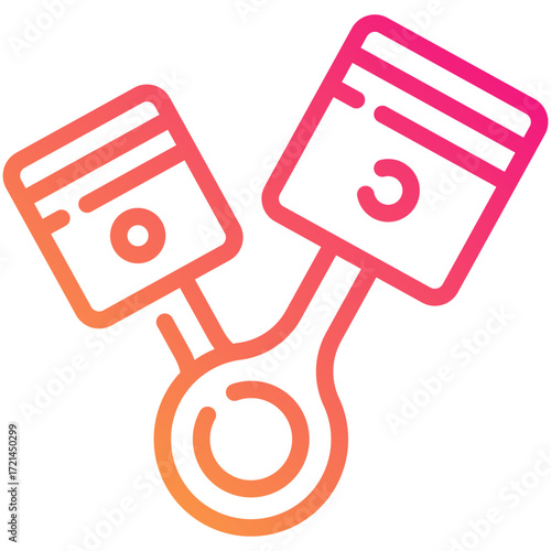 piston gradient line icon