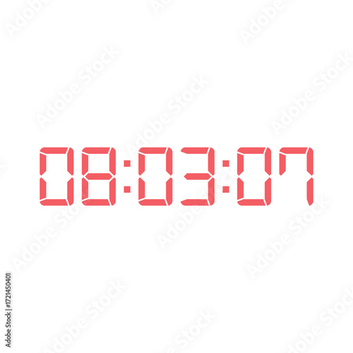 LED digital clock number for counter or calculator mockup design