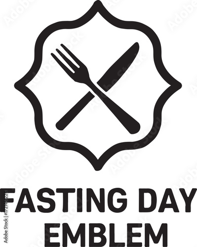 Silhouette fasting day emblem vector design for religious, cultural, spiritual, health, and ritual themes.