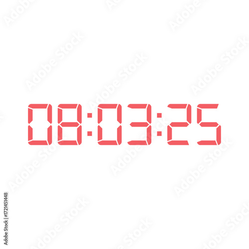 LED digital clock number for counter or calculator mockup design