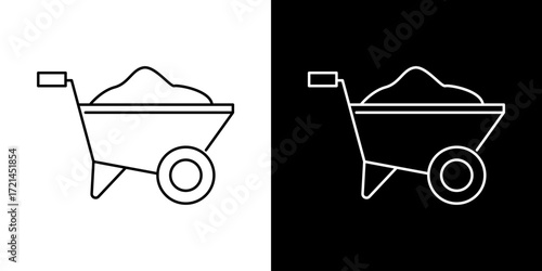 Simple Wheelbarrow Icon Construction, Gardening, and Transportation