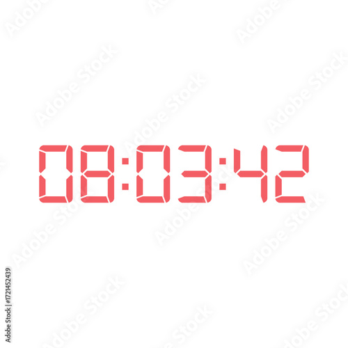 LED digital clock number for counter or calculator mockup design