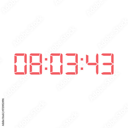 LED digital clock number for counter or calculator mockup design