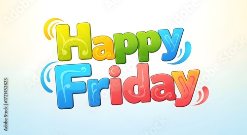 Happy Friday Greeting Illustration