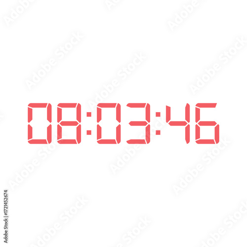 LED digital clock number for counter or calculator mockup design