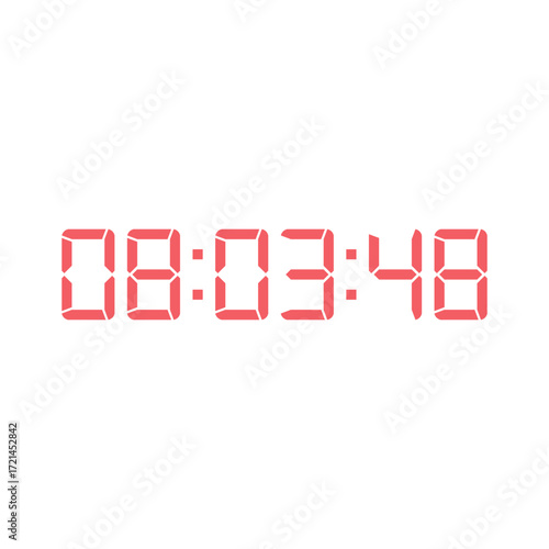 LED digital clock number for counter or calculator mockup design