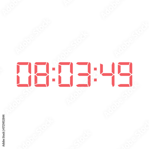LED digital clock number for counter or calculator mockup design