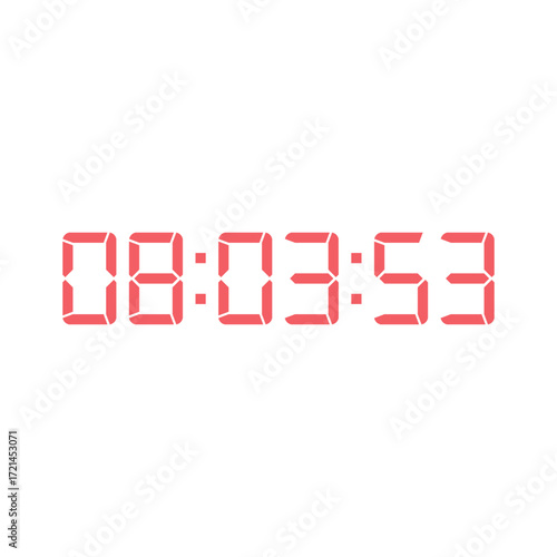 LED digital clock number for counter or calculator mockup design