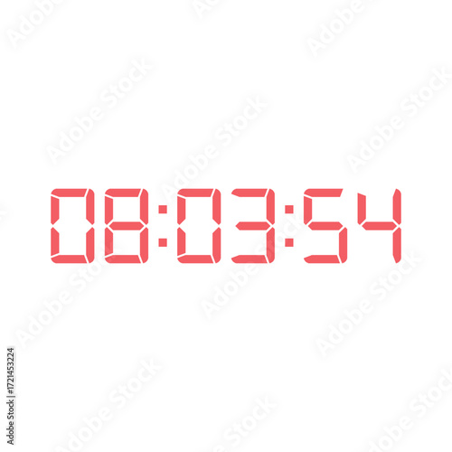 LED digital clock number for counter or calculator mockup design