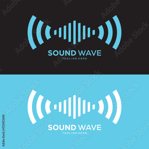 Sound wave icon for voice recognition in virtual assistant, speech signal. Abstract audio wave, voice command control, outline acoustic waveform.