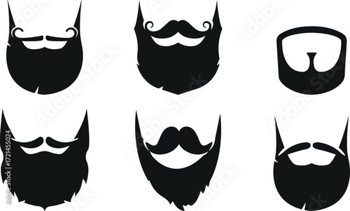 beard vector icons, mustache doodle art, barber beard icon, stylish beard doodle, mustache symbol pack, hipster beard artwork, facial hair cartoon, minimal mustache doodle, grooming icons beard, curly