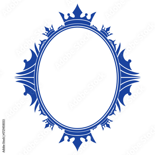 Blue Crown Oval Frame