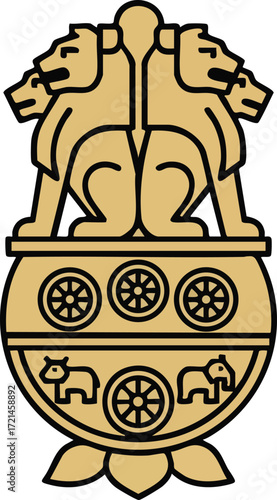 The state emblem of india featuring four lions and the national motto satyamev jayate