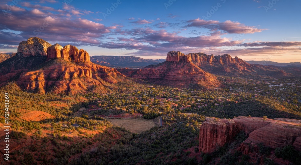Naklejka premium Arizona Red Rock Sunset Panorama