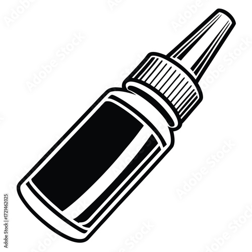 Basic Black and White Pill Jar or Medicine Bottle Silhouette