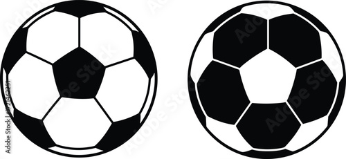 Soccer ball silhouette, football icon, sports equipment, black and white ball, game symbol, athletic design, competition, sport illustration, vector